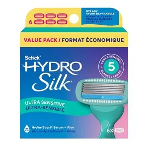 Schick Hydro Silk Sensitive Cartridges 6 Refills, NEW